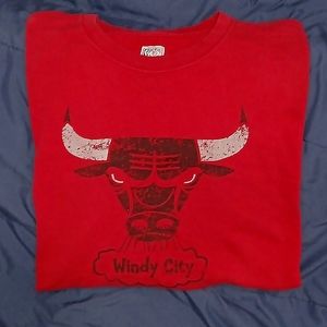 Chicago bulls hardwood classics windy city bulls logo 2xL T-shirt Red